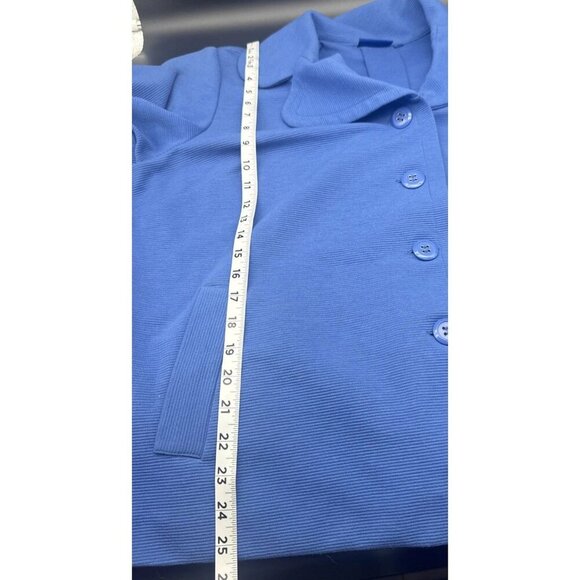 Pendleton Women’s Blue Ribbed Knit 3/4 Sleeve Blazer Jacket Stretch Sz 2X - Picture 10 of 10